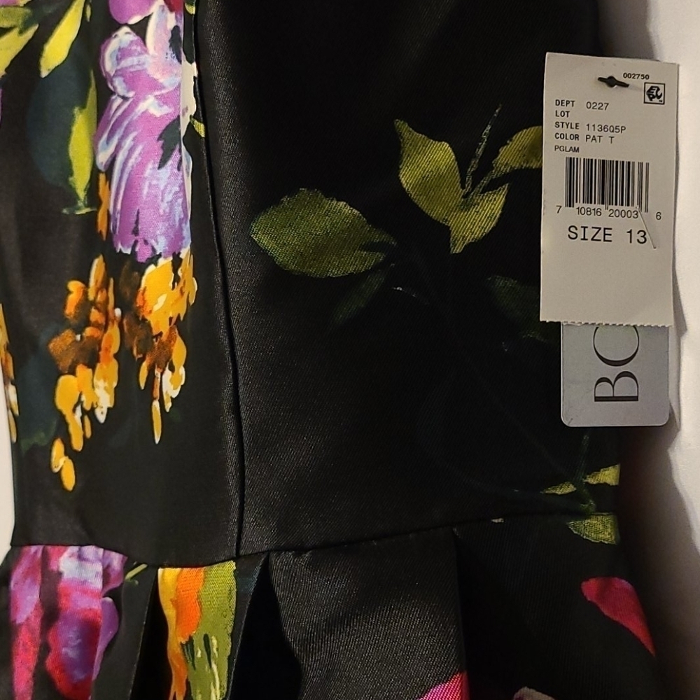 BCX Floral Print Cross Back Gown - Picture 8 of 12